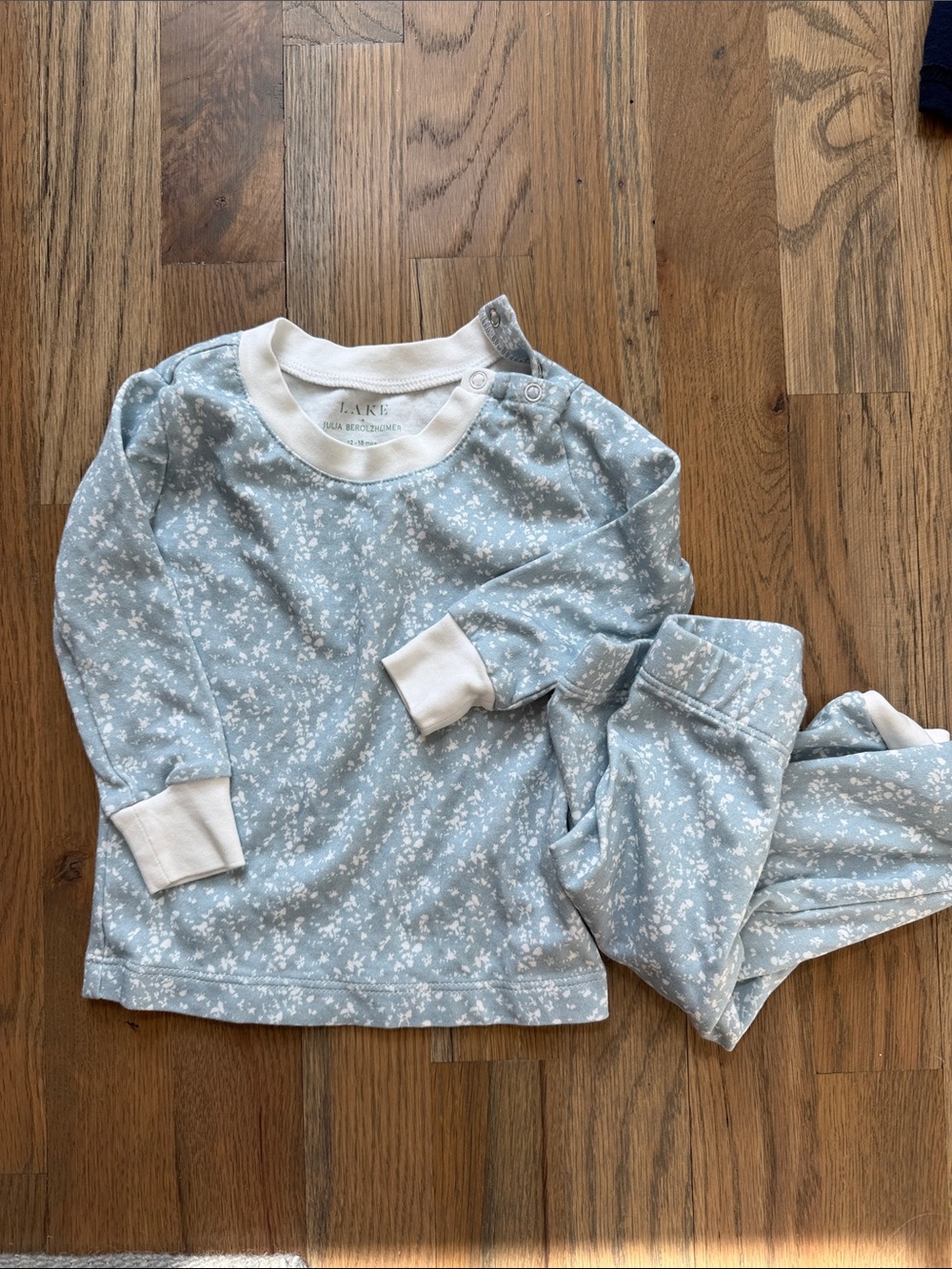 Janie and Jack Blue Floral Kids Pajama Set